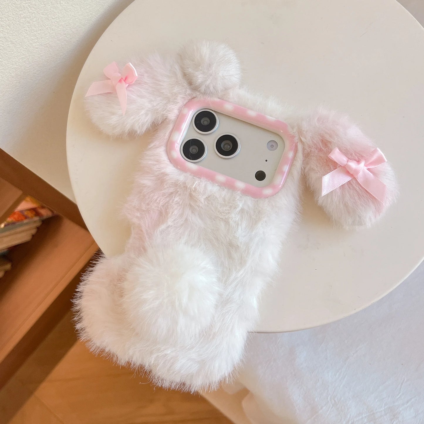 もこもこファー iPhoneケース｜ラビット デザイン #240519