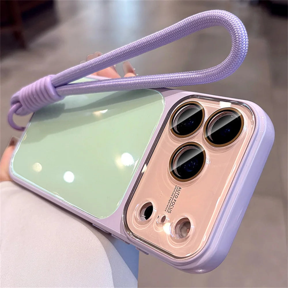 コントラストカラー ストラップ付き 光沢 iPhoneケース（耐衝撃 / カメラ保護）#261077