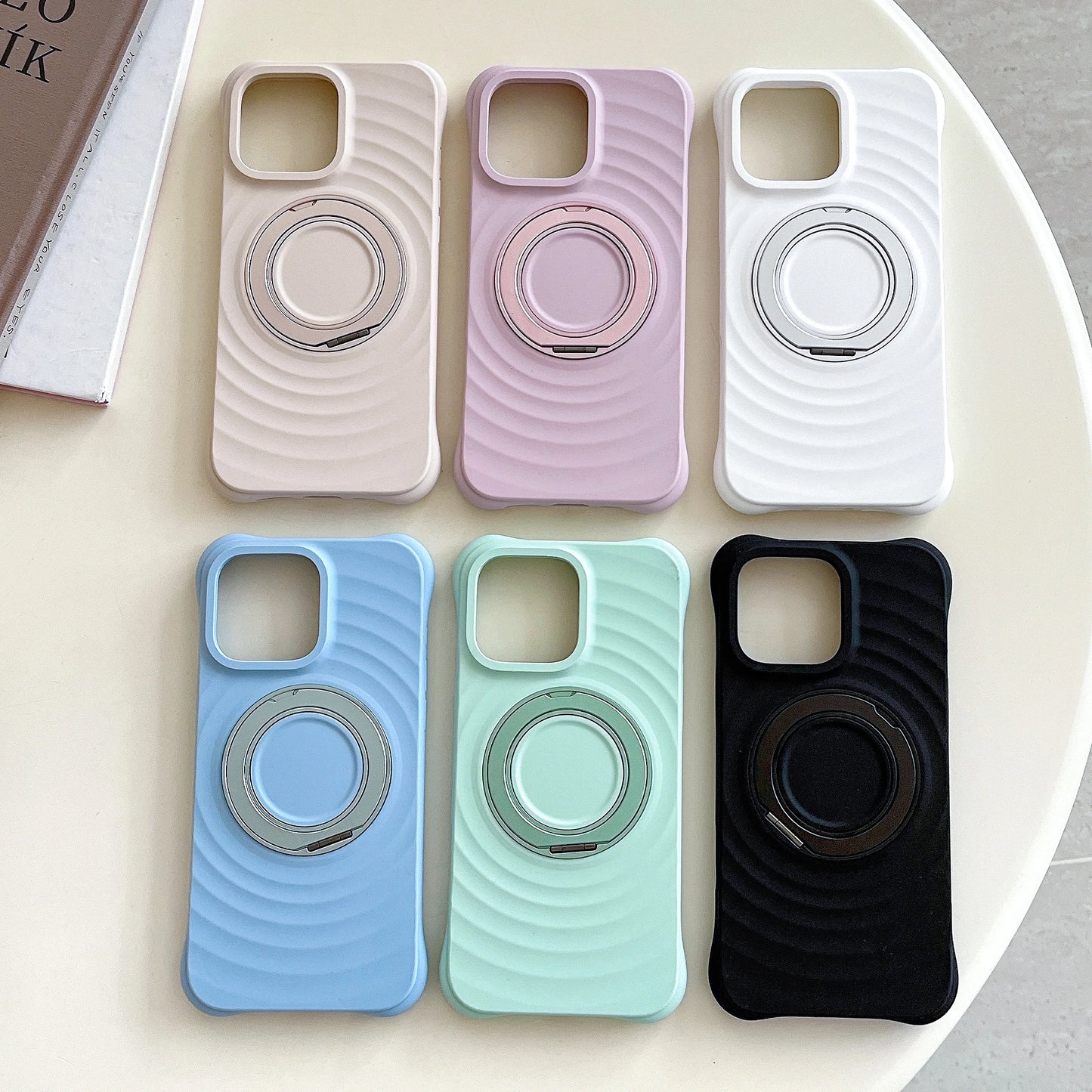 【マグネットスタンド付き】シンプルカラー シリコン スマホケース｜iPhone対応 #251221