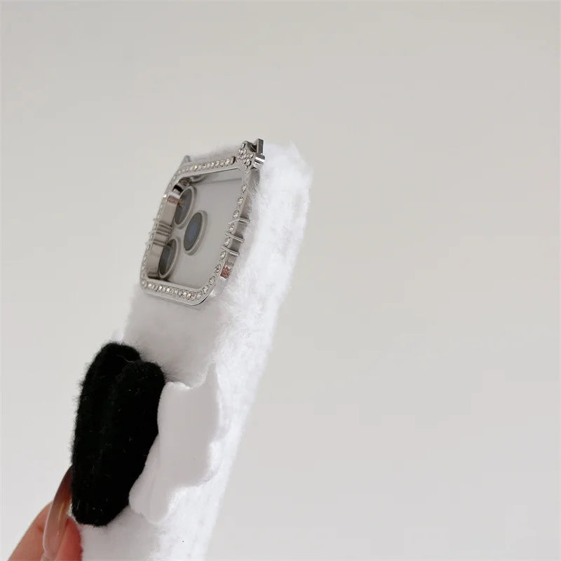 【もこもこエンジェル】ハート × 羽モチーフ ふわふわラブリーケース｜iPhone対応 #240910