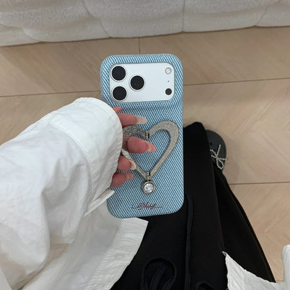 ハート型グリップ レザー調 iPhoneケース｜レオパード＆淡色・大人シック #260034