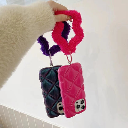 【もこもこスターストラップ】立体ダイヤ風 キラキラ光沢 スマホケース｜iPhone対応 #250926