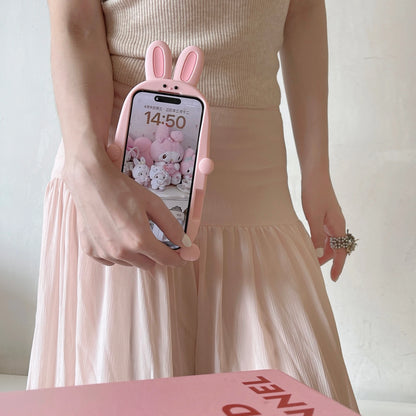 【うさぎテールデザイン】立体シリコンケース｜iPhone対応 #250715