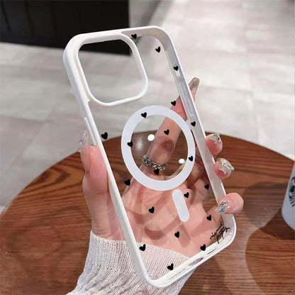 ハートドット クリア iPhoneケース｜クリアケース・Magnet内蔵 #240221