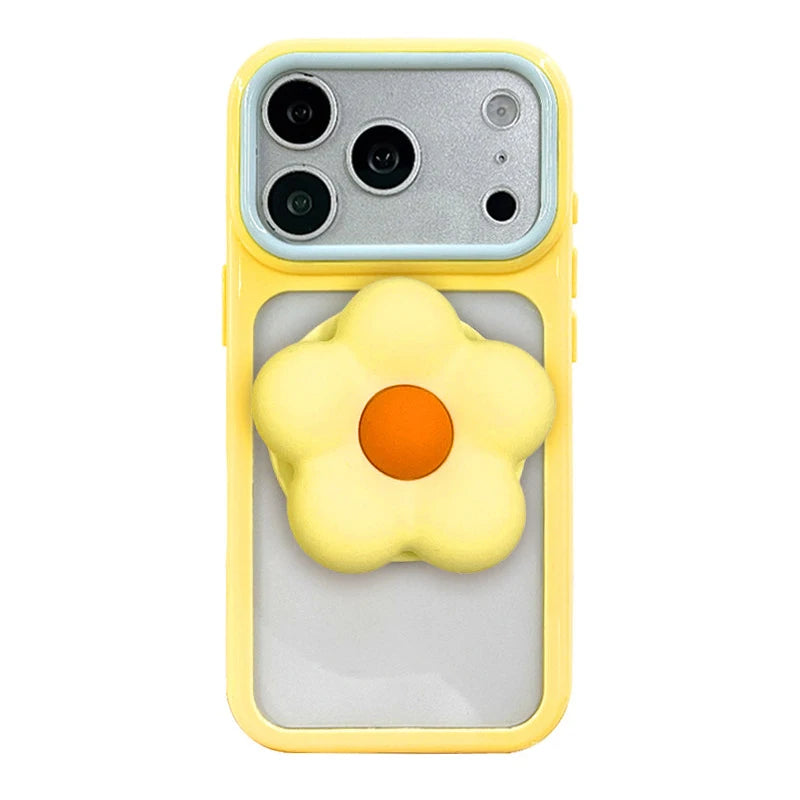 ぷっくりフラワー ソフトシリコン iPhoneケース｜スタンドホルダー付