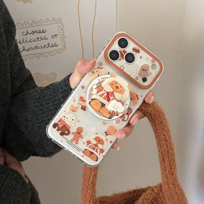 雪んこくまさん ベア スイーツ イラスト グリップ付き Magnet内蔵 iPhoneケース #240502