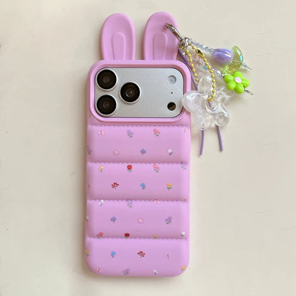 うさ耳 パフィー iPhoneケース ストラップ付き｜うさぎ・キルティング風・可愛い #261063