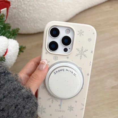 【Magnet内蔵】スノーフレーク ホワイトウィンター スマホケース｜iPhone対応 #241023