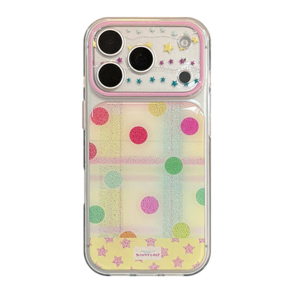 カラフルドット柄 クリア グリップ付き iPhoneケース｜ポップ・ガーリー #260098
