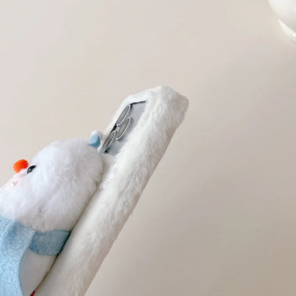 スノーマン 雪だるま iPhoneケース｜立体ぬいぐるみ・ストラップ付き #240307
