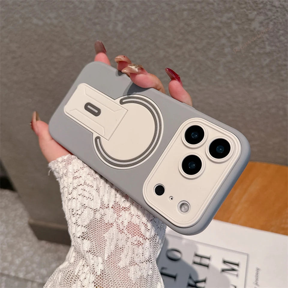 【折りたたみスタンド】シンプルカラー iPhoneケース #260131