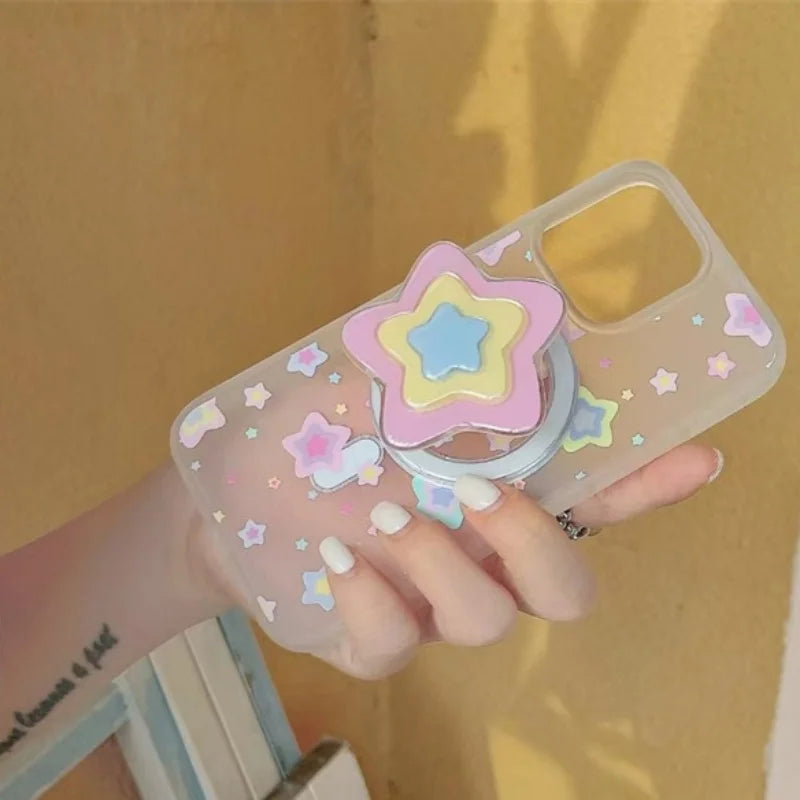 【スマホグリップ】3段 カラフル ポップスター | Magnet対応 #241106