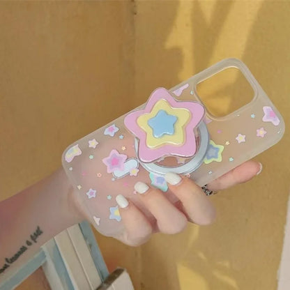 【スマホグリップ】3段 カラフル ポップスター | Magnet対応 #241106