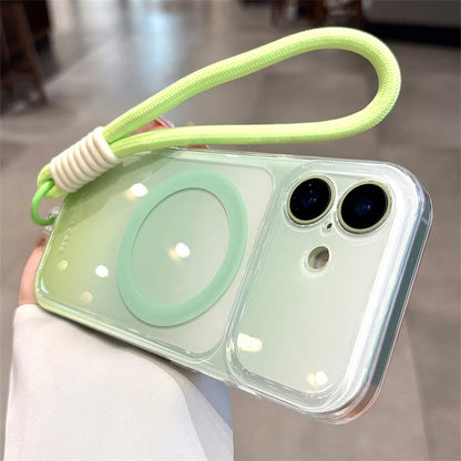 グラデーション ジェリーカラー ストラップ付き Magnet内蔵 iPhoneケース｜クリア・爽やか #260037