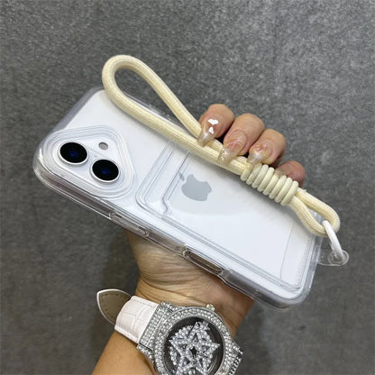 【クリア×ネオンフレーム】カード収納スマホケース｜iPhone対応 #250807