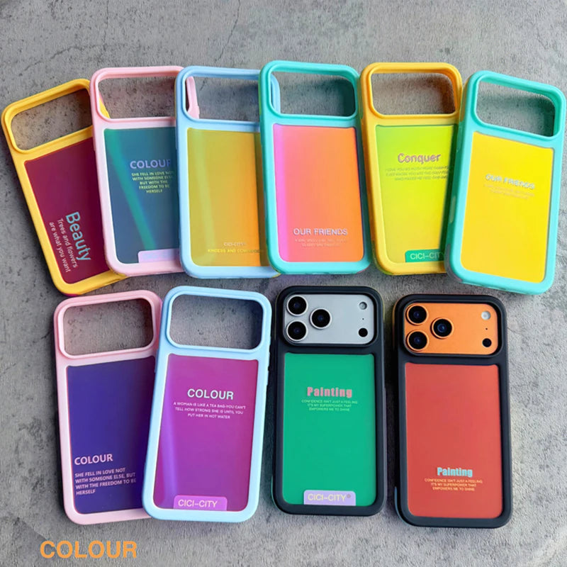【ネオン メタリック カラー】ラバーフレーム スマホケース｜iPhone対応 #250128