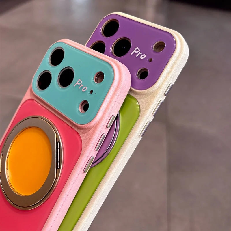 【バイカラー】リングスタンド Magnet内蔵 iPhoneケース｜ドーパミンカラー・韓国っぽ PCA #261281