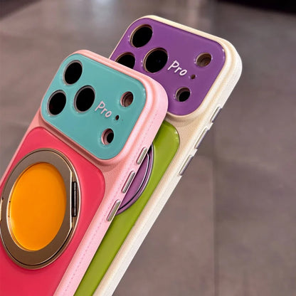 【バイカラー】リングスタンド Magnet内蔵 iPhoneケース｜ドーパミンカラー・韓国っぽ PCA #261281