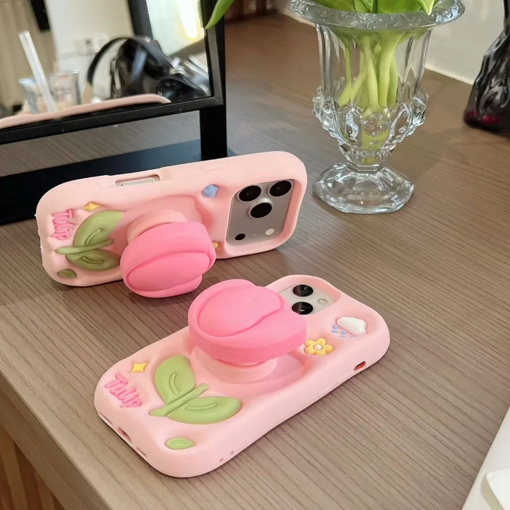 チューリップ 3D 立体デザイン iPhoneケース #260618