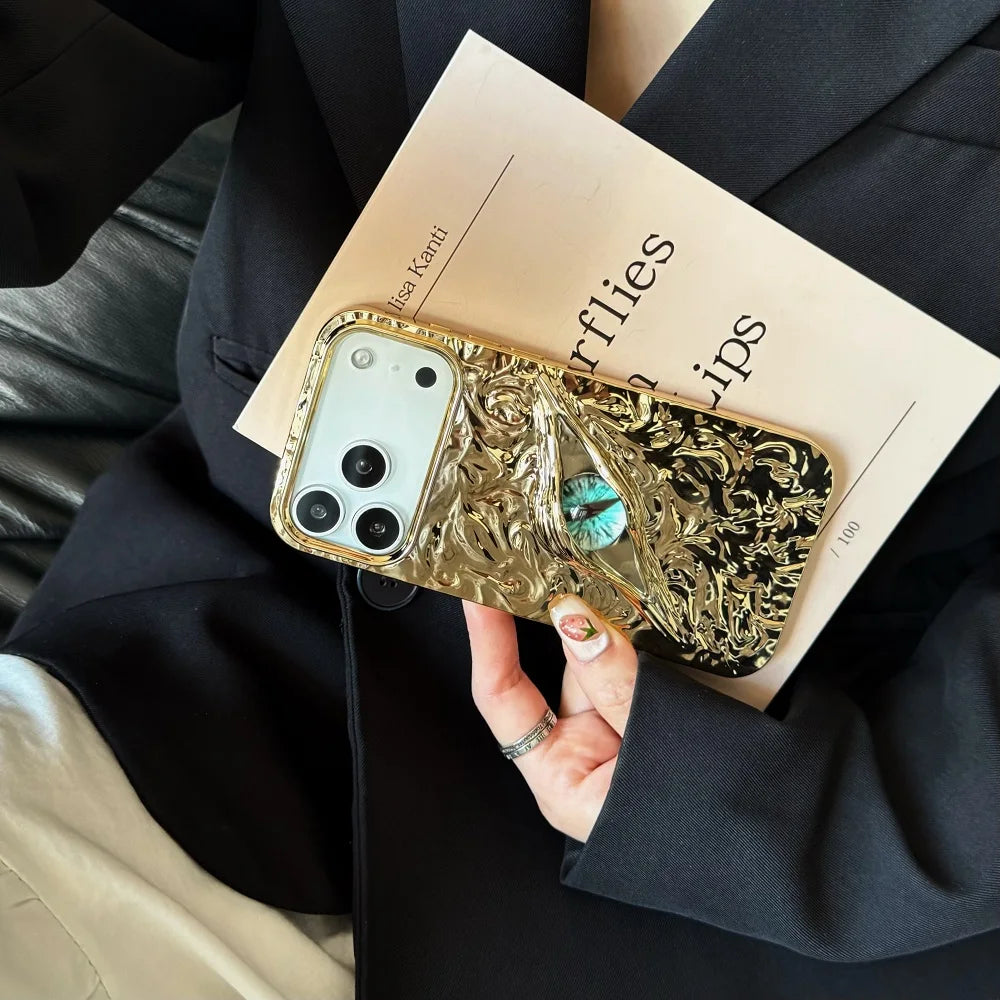 【ミスティックアイ】マーブルメタル × アイモチーフ スマホケース｜iPhone対応 #240809