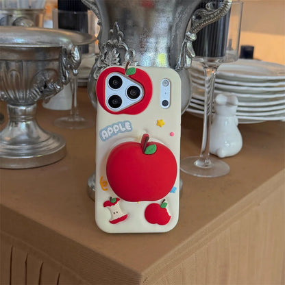 3D リンゴデザイン 耐衝撃ソフト iPhoneケース ｜ユニーク・ポップ ＃261084
