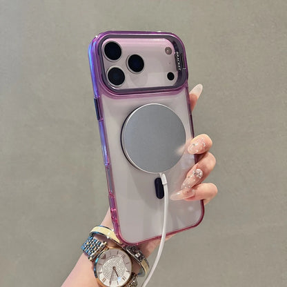 【グラデーションフレーム】 ワンタッチスタンド クリア スマホケース｜iPhone対応 #240902