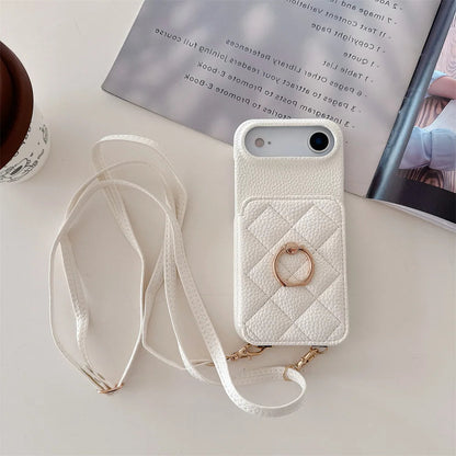 【キルティングシリーズ】カード収納付き ショルダー付き キルティング調 スマホケース｜iPhone対応 #251117