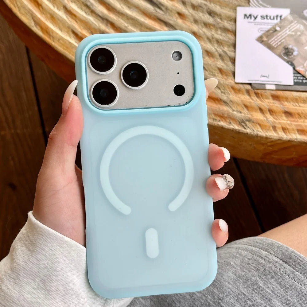 Magnet内蔵 マットカラー 半透明 iPhoneケース｜耐衝撃 #240421