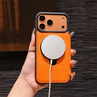 レザー調 リングフリップ iPhoneケース｜折りたたみ 手帳型 #240311