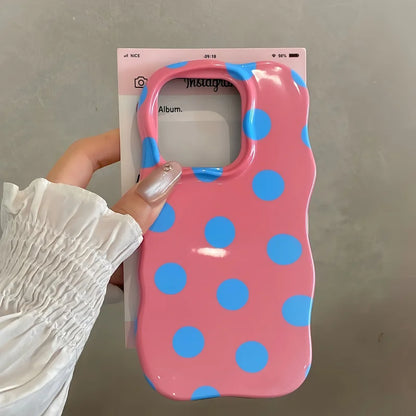 【カラーポルカドット】ポップウェーブスマホケース｜iPhone対応 #250802