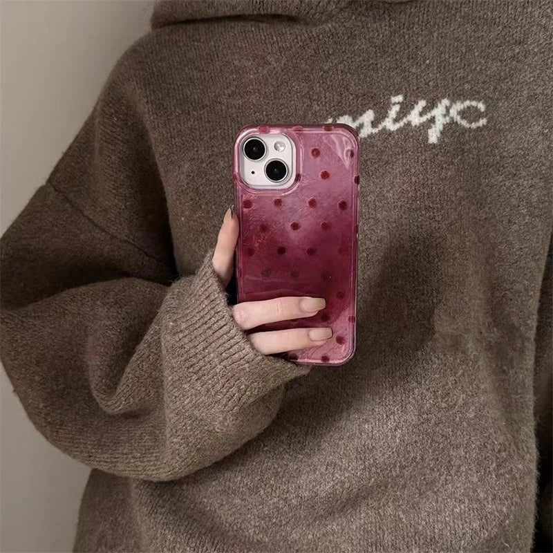 滲みチーク ハートグラデ 水玉 ドット デザイン iPhoneケース #260223