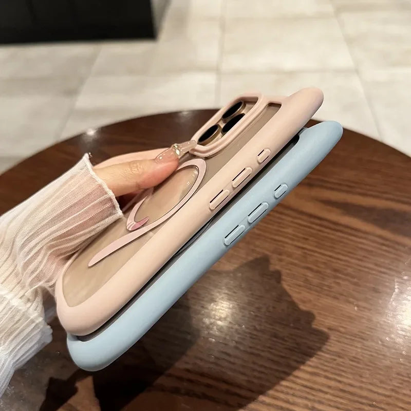 【猫耳シリーズ】Magnet内蔵 しっぽデザイン カラーフレーム iPhoneケース #240215