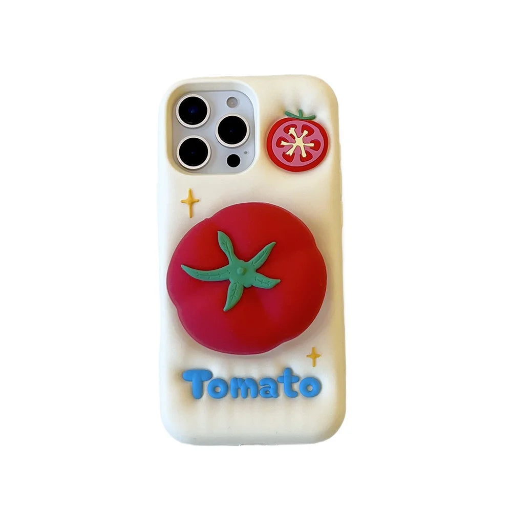 【フルーツシリーズ】立体トマトデザイン ポップ3D スマホケース｜iPhone対応 #250830