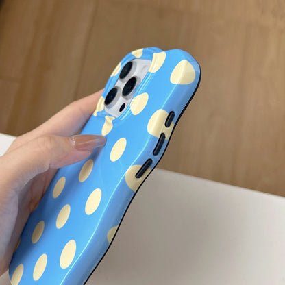 【カラーポルカドット】ポップウェーブスマホケース｜iPhone対応 #250802