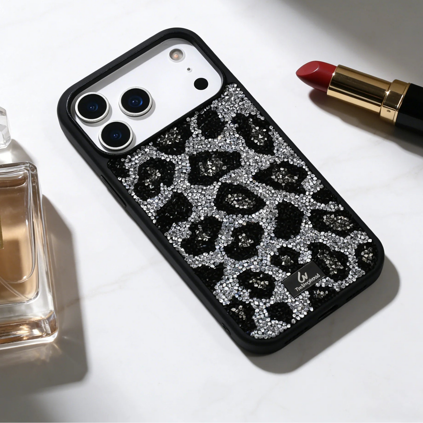【キラキラビジューシリーズ】フルラインストーン ヒョウ柄 レオパード グリッター デコ スマホケース｜iPhone対応 #260113
