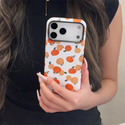 【みかん ポップソケット】フルーツ柄 ポップ オレンジ デザイン スマホケース｜iPhone対応 #250303