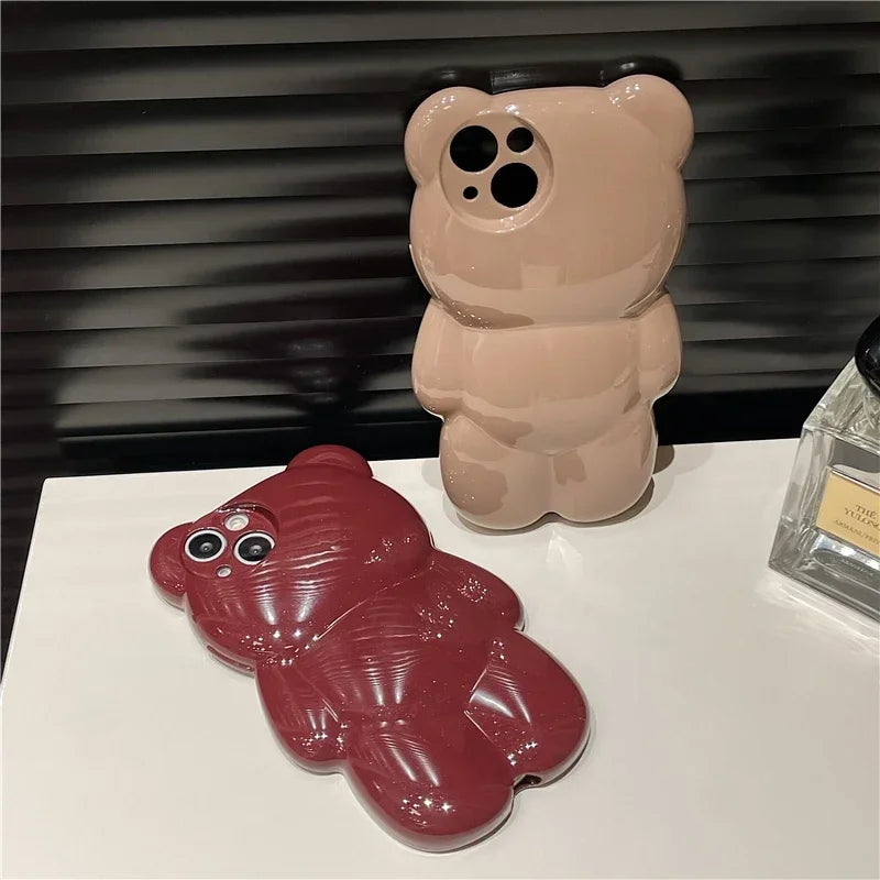 ぷっくりベア iPhoneケース｜3Dくまデザイン #230707