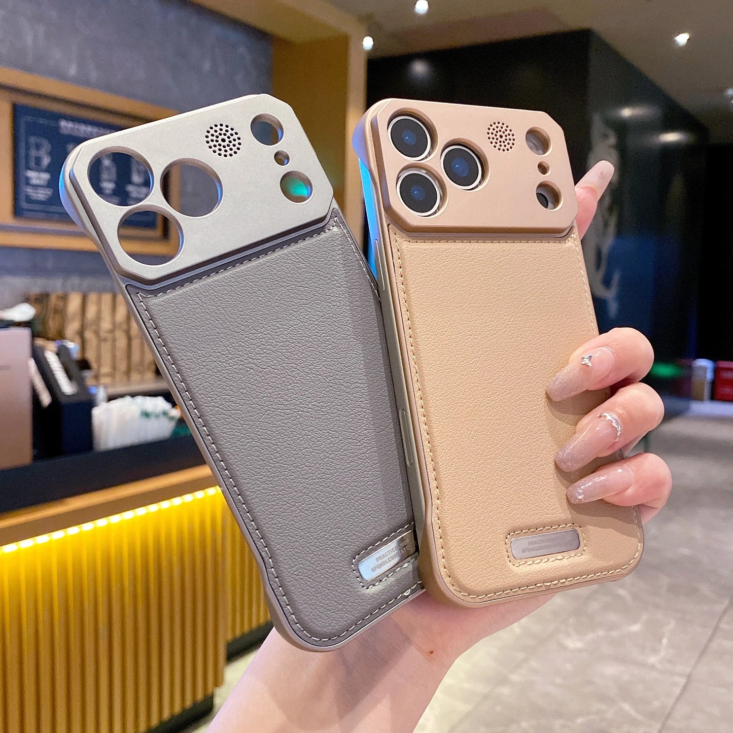 【レザーシリーズ】マグネット対応 高級PUレザー＆メタルプレート デザインスマホケース｜iPhone対応 #251128