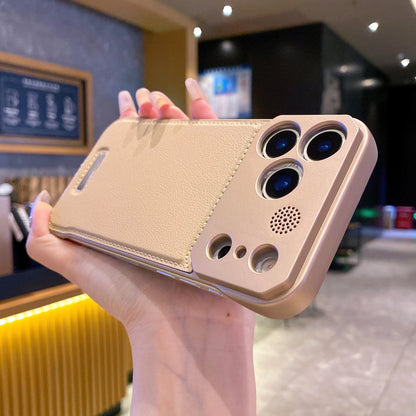 【Magnet内蔵】 高級PUレザー＆メタルプレート デザインスマホケース｜iPhone対応 #251128