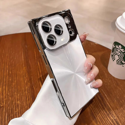 スクエアシリーズ メタリックデザイン iPhoneケース｜シャープライン・ミラー風仕上げ #240408