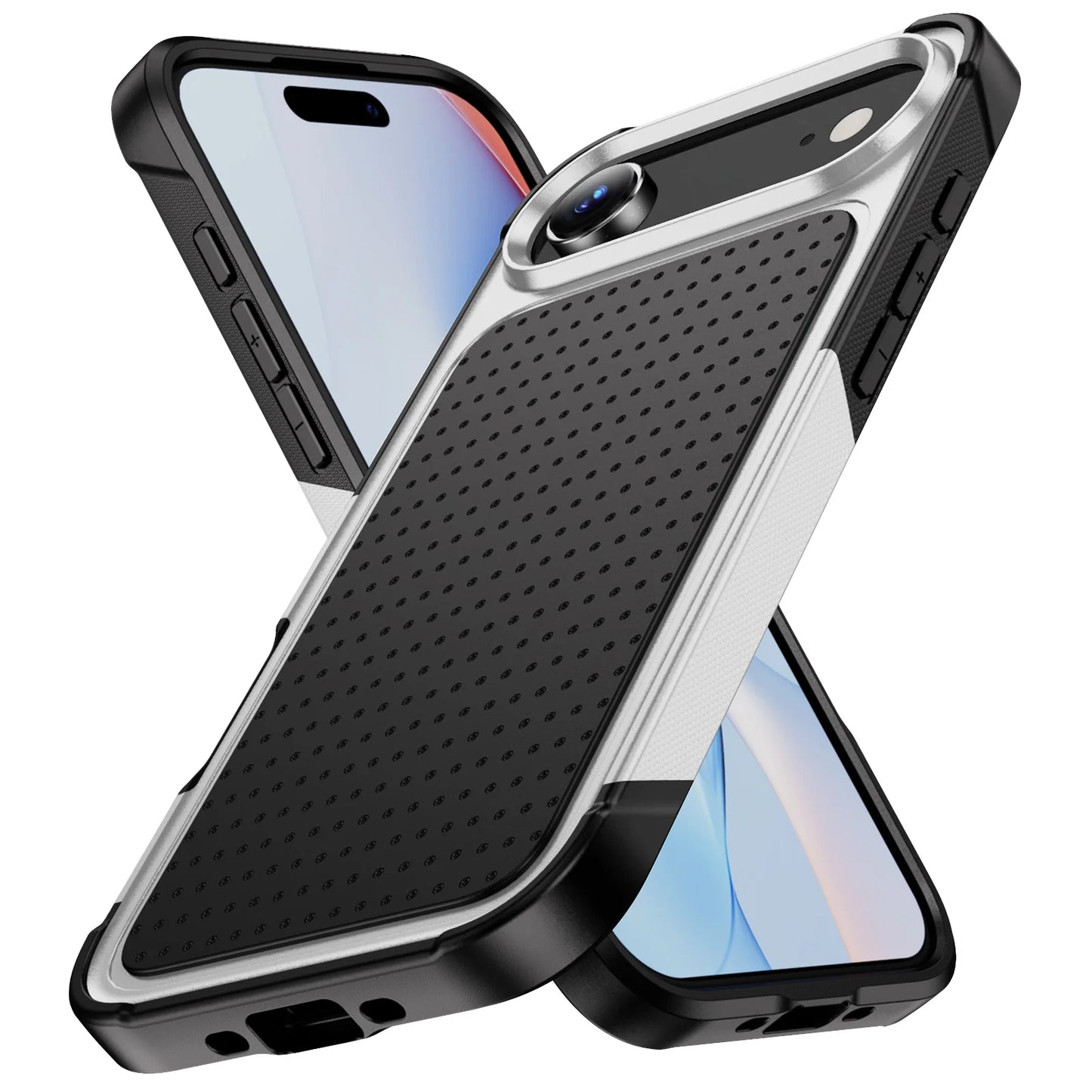 グリップデザイン 耐衝撃 iPhoneケース｜滑り止めバックパネル #240107