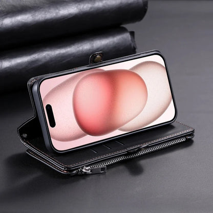 【ブックスタイル】シンプル レザー調 財布一体型 ブックスタイル 手帳型 iPhoneケース｜ショルダー対応 #240126