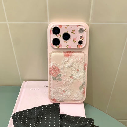 【ローズ柄】iPhoneケース エンボスデザイン マット｜ローズフラワー 大人フェミニン #231027