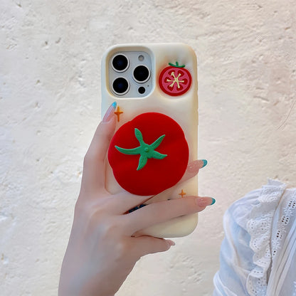 【フルーツシリーズ】立体トマトデザイン ポップ3D スマホケース｜iPhone対応 #250830