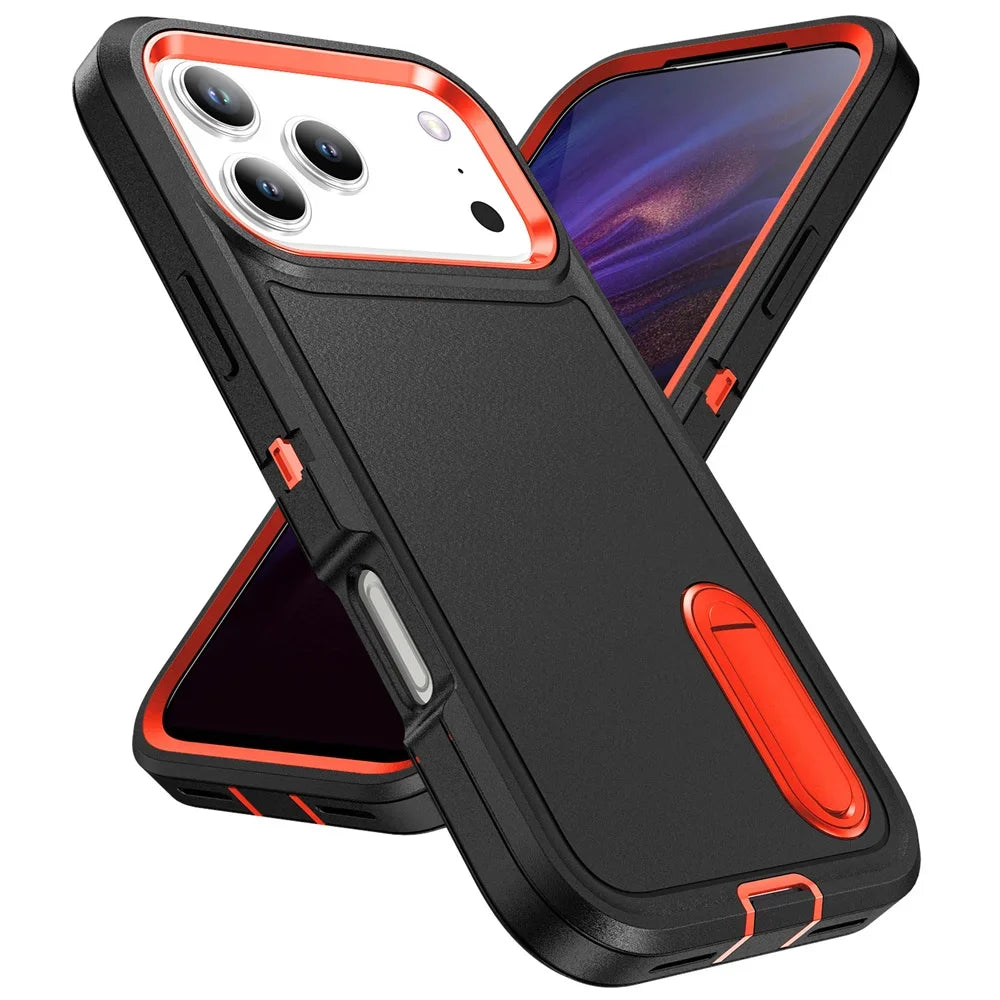 スタンド付き 耐衝撃 iPhoneケース｜折りたたみキックスタンド ネオンバイカラー #240109