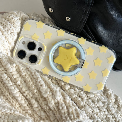 スターリング付き iPhoneケース｜Magnet内蔵・星モチーフ・クリアケース #230807