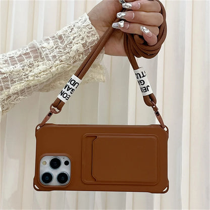 【ネオンストラップカード】カードポケット×ショルダーストラップ スマホケース｜iPhone対応 #240805