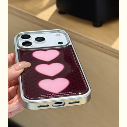 【トリプルハート】ハートモチーフ×揺れチャーム スマホケース｜iPhone対応 #240620