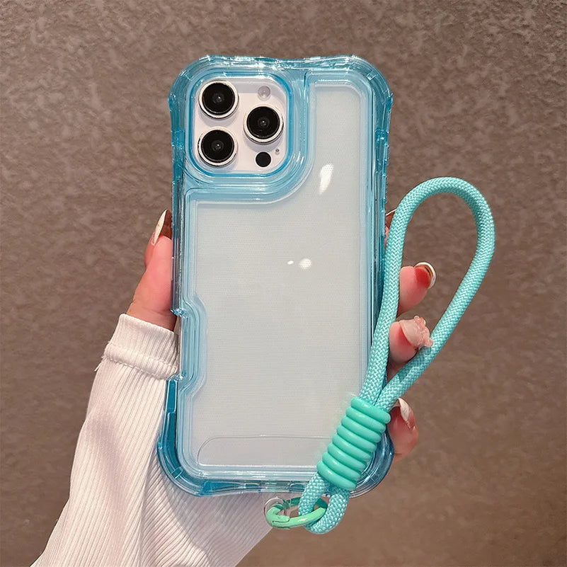 ちゅるんと綺麗なクリアケース ストラップ付き 透明 耐衝撃 ｜iPhoneケース #260510