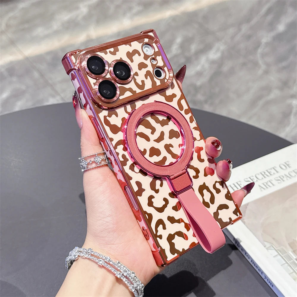 【スクエアシリーズ】ヒョウ柄 レオパード Magnet対応 iPhoneケース #260210